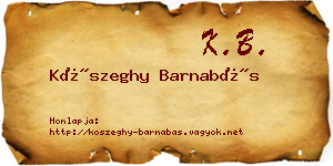 Kőszeghy Barnabás névjegykártya